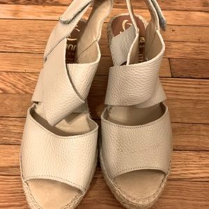 Kanna Made in Spain genuine leather nude wedge sandals. Size 8. Barely worn.